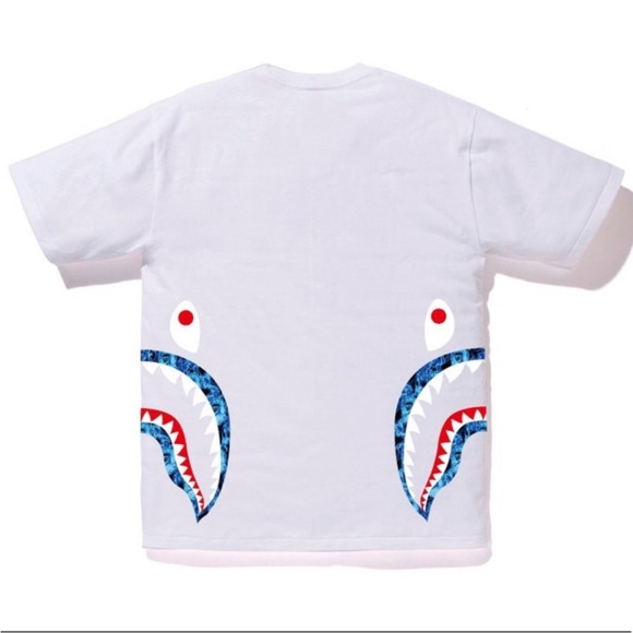 BAPE authentic camo flame side shark tee shirt - Picture 2 of 6
